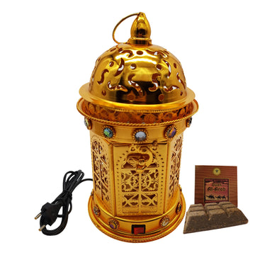Electrical Bakhoor Burner & 50g Fragrance Paste - Golden